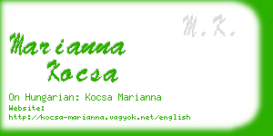 marianna kocsa business card